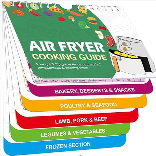 Air Fryer Cookbook Magnetic Cheat Sheet, Air Fryer Cheat Sheet Cooking Guide Booklet, Air Fryer Cookbook InstantPot Air Fryer Accseeories Oven Cooking Pot Temp Times Chart