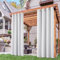 Deconovo Outdoor Vorhang Wetterfest Blickdicht Gardinen Outdoorvorhänge Terrassen Sichtschutz Gardine Wasserdicht Sonnenschutz für Balkon Pavillon, 270x140 cm(HöhexBreite), Grau Weiß, 2er Set