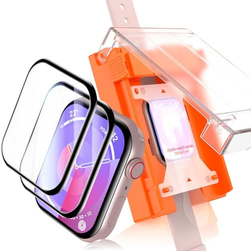 Uyiton für Apple Watch 41 mm Series 7/8/9 Schutzfolie,Premium Vollabdeckung Folie Intelligente Installation,Fingerabdruck-ID Unterstützen,Displayschutz für Apple Watch 41 mm
