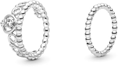 Pandora Damen-Ring 925 Silber Zirkonia transparent Gr. 58 (18.5) - 190880CZ-58 & Damen-Ring Silber Größe 58 190615-58, Sterling-Silber 925, DE 58