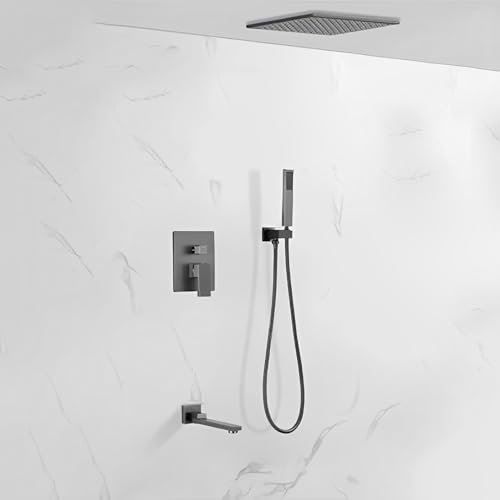 Duschkopf, Duschschlauch, Doppelduschkopf, Duschsystem, in der Wand Verborgen, Leicht zu Reinigen, Platzsparend, Dusch Das (Size : 12in/30cm)