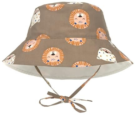LÄSSIG Splash & Fun Baby und Kleinkind Sonnenhut Fischerhut mit UV-Schutz Wild Cats Choco 19-36 Monate