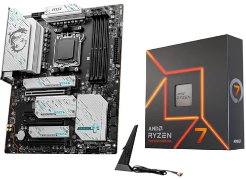 Micro Center - Procesador de CPU AMD Ryzen 7 7700X con placa base MSI X670E Gaming Plus, enchufe AM5, DDR5, PCIe 5.0, WiFi 6E
