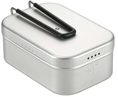 Campingmoon Boîte à dîner en Aluminium avec poignée Pliable (1,3 l) pour Le Camping et la Cuisine
