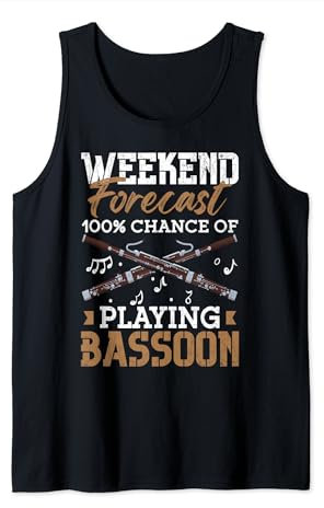 Wochenendvorhersage, Fagott spielen, lustiger Musiker, Musikgrafik Tank Top