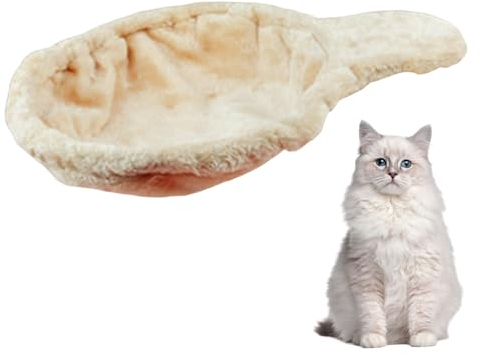 Katzenhängematte 43,2 cm Durchmesser Löffelförmig Große Katzenbaum Hängematte Weich Kratzfest Ersatzteile Für Kratzbäume Waschbar Einfach Zu Installierende Kratzbaum Aufsätze Beige