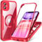 Hensinple For iPhone 11 Case,Magnetic iPhone 11 Phone Case 360 Full Body Bumper Clear Back iPhone 11 Cover Compatible with Magsafe and Built-in Screen Protector iPhone 11 6.1-Inch (Red)
