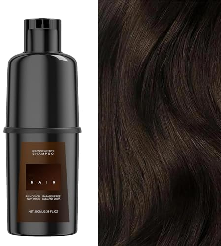 Hair Dye Shampoo, Hair Instant Dye Shampoo, Hair Shampoo,Anti Grau Shampoo,Haarfärbeshampoo für graues Haar,Haarfarbe Dunkelbraun in Minuten Hair Color Shampoo für Männer Frauen (braun)