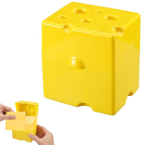 PEUTIER Aufbewahrungsbehälter für Scheibenkäse, 10,3 x 9,5 x 7,7 cm Käsebehälter für den Kühlschrank Klappdeckel-Design Butterkäse-Aufbewahrungsbox Käsesparer für Küche Kühlschrank