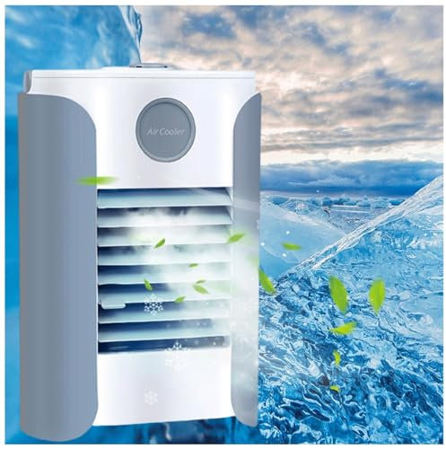 Aire Acondicionado Portatil Silencioso Pequeño Con Función De Altavoz Bluetooth,3 En 1 Mini Aire Enfriador Con Manilla,Silencioso Mini Aire Enfriador Oficina En Casa