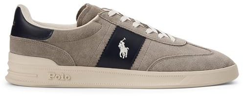 RALPH LAUREN Herren-Sneaker Polo Aera Grau und Marineblau aus Wildleder und Leder - HRT AERA PP Grey Navy - Größe:, grau, 43 EU