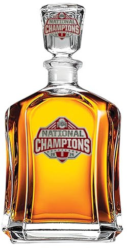 Ohio State Buckeyes National Championship 2025 Football Capitol Dekanter | 680 ml Whiskey-Dekanter für Likör mit luftdichtem Verschluss, fachmännisch gefertigtes Zinnglas