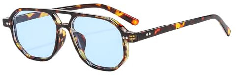 YAMEIZE Retro Pilot Occhiali da Sole per - Donna Uomo Classico Doppio Ponte Stile Vintage Occhiali da Sole UV400 Protezione Occhiali di guida