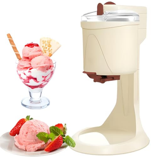 XoTiq Ice Cream Maker, 1000ml Electric Ice Cream Maker, Sorbet & Gelato Maker Machine, Soft Serve Ice Cream Machine, Frozen Yogurt Machine Sorbet Frozen Fruit Dessert Portable Household Use