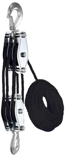 15 Meter Flaschenzug Mit Seilbremse Seilratsche Seilzug-Flaschenzug Und Angelrolle System Flaschenzug Seilzug Mit Umlenkrolle Und Sicherungsringe Edelstahl Umlenkrolle Riemenscheibe Für Seile