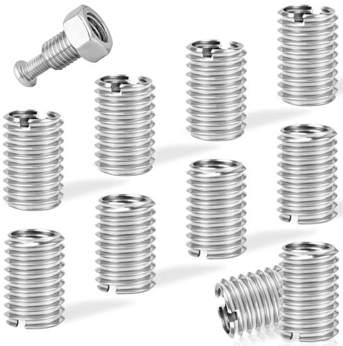 CONJURAIDE 10 Stück Gewindeadapter M10 auf M8, 15mm Edelstahl Helicoil Gewindehülse Gewindeeinsatz M10 M8 Einschraubmuttern Reduziermutter Eindrehmuffe für Möbelprojekte Automobilen Mechanischen
