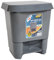 TUKA - Cubo de basura plástico, Cubo basura con pedal, Papelera, Plástico resistente, Libre de BPA (Gris, 10 Litros)