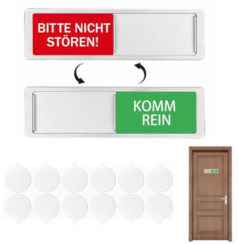 WUSJCOF 1 Stück Nicht stören, Bitte betreten, verschiebbares Schild für Tür und Büro mit Magneten und Aufklebern (FB Deutsch)