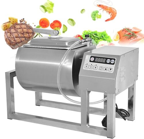 Kommerzieller Fleisch-Tumbler, 18 Liter, Vakuum-Pökelgerät für den Heimgebrauch für Trockenfleisch, Wurst, Speck und mehr – lebensmittelechter Tumbler-Marinator aus Edelstahl mit bidirektionaler