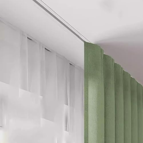 Versenkte Vorhangschiene – 3 Stück 3 m Aluminium zum Aufhängen an der Decke – ideal für vielseitige Raumtrennung, Größe: 2,6 m
