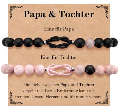 Kenqlot Mutter Tochter Armband Mutter Sohn Geschenk für Familie Papa Tochter Unendlicher Knoten Armband für Mädchen Damen Jungen Armbänder Set für 2 Muttertag Zurück Zur Schule Weihnachten