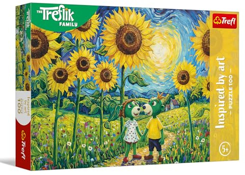 Trefl - Puzzle 100 Teile, Art, EIN Spaziergang zwischen Sonnenblumen,5+ | Fördert Konzentration und Beobachtungsgabe, hohe Qualität, detailreiches Puzzle, farbenfrohes Puzzle für Kinder