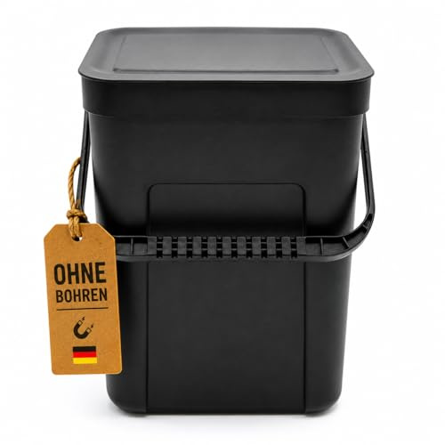 Campnetic Magnetischer Camping Mülleimer 16 Liter | 8L Variante verfügbar, Mobiler Abfalleimer für Camper, Van & Wohnmobil, Wetterfester Müllbehälter, ohne bohren