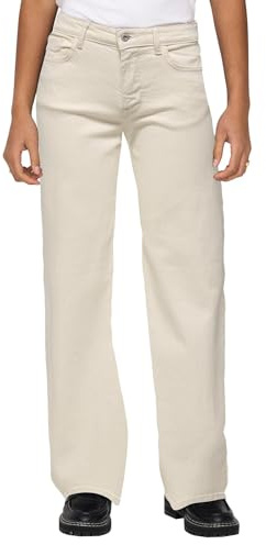 ONLY Damen Wide Leg Jeans Hose Baggy Jeanshose weites Bein ONLJudy 15339699 Ecru 27/32