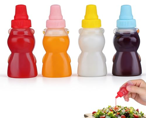 Operitacx 8 pack Mini Sauce Bottles Condiment Bottles for Ketchup Soy Sauce Salad Dressing and Honey Squeeze Containers for Kitchen Bbq Camping and Picnics
