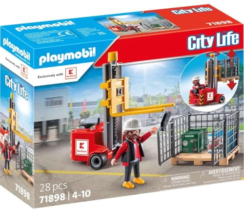 PLAYMOBIL City Life Kaufland Lager-Gabelstapler, Set 71898, 28 Teile, für Kinder von 4-10 Jahren