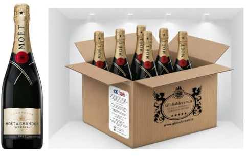 CG94 - Moët & Chandon Impérial Brut Champagne, 750 ml, 12% Vol, Confezione Global Dream da 6 Bottiglie, Vino Spumante Francese