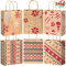 JOYIN 24 Geschenktüten aus Kraftpapier, für Weihnachten, mit verschiedenen Weihnachtsmotiven, für Geschenktüten aus Kraftpapier, Goody für Weihnachten, Klassenzimmer und Geschenke