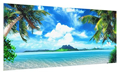 Bilderwelten Spritzschutz Glas - Traumurlaub - Quer 1:2, HxB: 40cm x 80cm