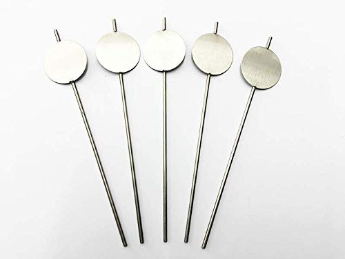 Stabile Pflanzenschilder Pflanzstecker aus hochwertigem Edelstahl Schild rund 5cm Stablänge 25cm (Rostfreier Edelstahl, 10 Stück)