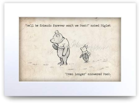 HWC Trading FR Winnie Puuh-Druck für Kinderzimmer, A4, gerahmt, Forever (ungerahment), A4