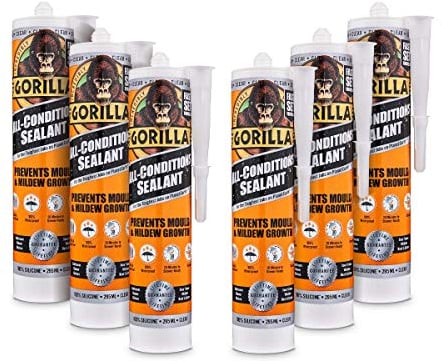 Gorilla 1144115 All Conditions Sealant Silicone Clear 295ml (Pack of 6)