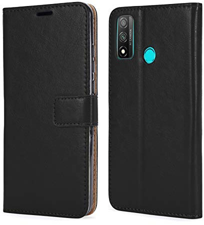 NWNK13 For Huawei P Smart 2020 Phone Case Premium Leather Flip Case Book Wallet Case Card Holder Media Stand Shock Proof Protective Phone Cover Compatible for Huawei P Smart 2020 (Black)