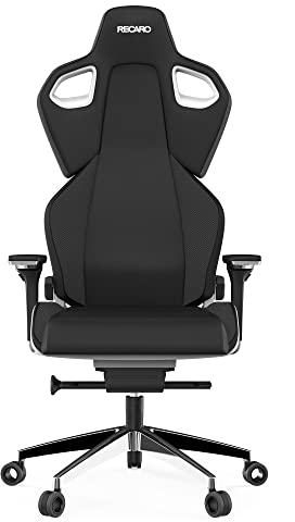 RECARO Exo Platinum Gaming Stuhl & Bürostuhl Ergonomisch [TÜV-Zertifiziert] | Made in Germany | Lordosenstütze, Aluminium-Rahmen, Anti Submarining, Handräder für stufenlose Einstellung, Black & White
