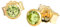 NKlaus Paar Ohrstecker echt Peridot Gelbgold 585 14 Karat Gold 3,5mm kleine Ohrringe 7937