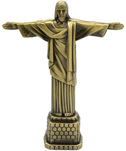 TOSSPER Metall Brasilien Cristo Redentor Figurine Katholische Jesus-Statue Ornament Office Home Desktop-Dekoration Geschenk