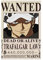 Leinwand-Poster, Motiv Wanted Trafalgar Law, 30 x 45 cm, ohne Rahmen