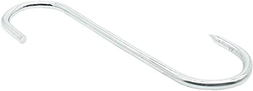 Christoph Palme 20x S-Haken ø 4,4mm L. 100mm Stahl verzinkt Fleischerhaken mit spitzem Ende Belastbarkeit 12 kg