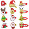 MELLIEX 12 Stück Weihnachten Haarspangen, Glitter Weihnachts Haarclips Karikatur Snap Haarklammern Haarschmuck für Mädchen Kinder