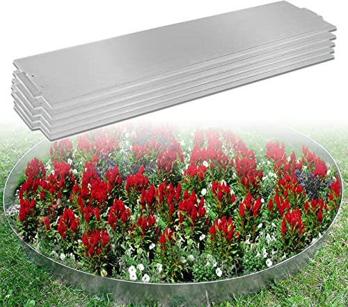 LARS360 5 m x 15 cm Rasenkante Metall Verzinkt Beetumrandung Mähkante Palisade 5 Stück 100 cm x 15 cm (L x H) für Gartenpflanzen und Gemüseanbau