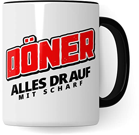 Döner Tasse, Dürüm Geschenk, Kebab Kaffeebecher, Kaffeetasse Humor Witz Geschenkidee für Dönermann, Imbiss Becher