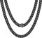 Bestyle Panzerkette Herren Schwarz 7mm Kubanische Gliederkette Edelstahl Hip Hop Halskette Jungen Teenager Rapper Schmuck Kettenlänge 55cm