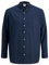 JACK & JONES Chemise Unie Grande Taille à Manches Longues pour Hommes de, Couleurs:Bleu-foncé, Taille:XXL