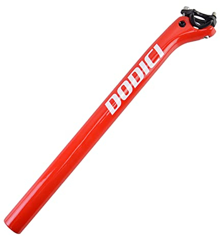 YouLpoet Carbon Fahrrad Sattelstütze 27,2/30,8/31,6 * 350/400MM Fahrrad Sattelstütze Setback Fahrrad Sattelstütze 3K Glossy für Mountainbike,Rot,27.2 * 350mm