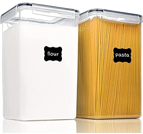 Veciado 2 StüCke GroßE Vorrats BehäLter für Lebensmittel mit Luftdichten Deckeln, 6,5 L, für Mehl, Zucker, Backen ZubehöR und Trockene Lebensmittel Aufbewahrung