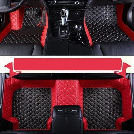 NYMCAR Kompatibel Nach Maß Auto FußMatten für 99% Stufenheck, Schrägheck, Coupe, Kombi, Cabriolet, Großraumlimousine BJ. 1998-2023 (Rot Beige und Schwarz beige)